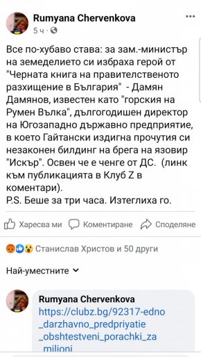 Румяна Червенкова пост