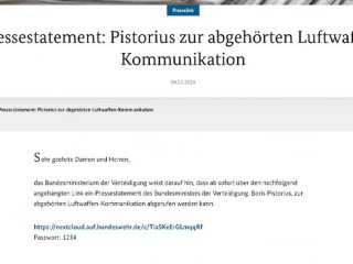 Немското министерство на отбраната е защитило изявление за пресата относно