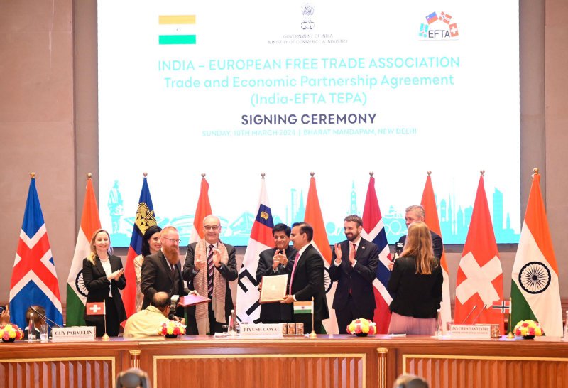 Ню Делхи подписа споразумение с блок от четири европейски държави,