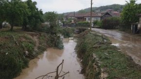 Река излезе от корито си и наводни приземни етажи и дворове на къщи във видинското село Делейна.