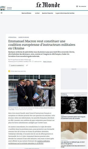 Макрон създава еврокоалиция за изпращане на инструктори и военни в Украйна