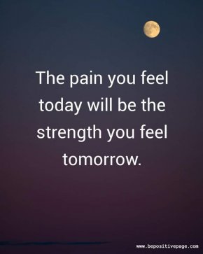 Болката, която изпитвате днес, ще бъде силата, която ще почувствате утре.