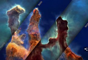 Разходете се из Стълбовете на сътворението в мъглявина, отдалечена на 6500 светлинни години