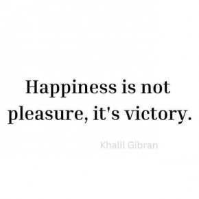 Щастието не е удоволствие, то е победа