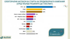 Обединението около БСП не постига мобилизация: Алфа Рисърч