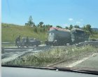 Камион премина през мантинелата и отнесе кола на АМ Струма