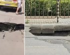 Голяма дупка зейна на кръстовището на бул. Александър Малинов и ул. Св. Киприян