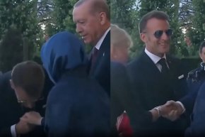  Съпругата на Ердоган не позволи на Макрон да целуне ръката ѝ (Видео)
