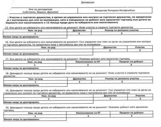     Ето ги празничките декларации на Мутафчийски