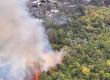 Хеликоптер Ми-17 на Сръбската армия в действие по време на гасенето на пожара в Делиблатската пясъчница